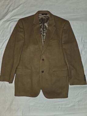 Jos A Bank Signature Men’s 42R 100% Cashmere 2Button Blazer Sport Coat Tan